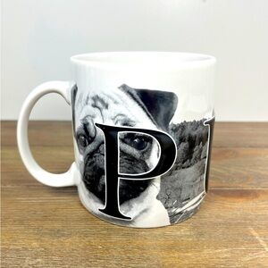 PUG Puppy Dog Large Ceramic Coffee Mug by America Ware Raised Spell Out Letters